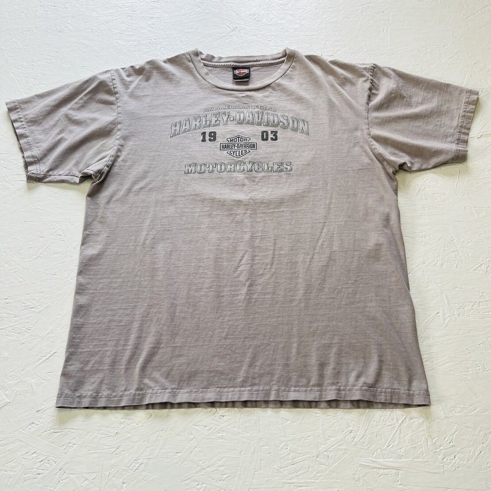 Harley Davidson Thiensville, WI Biker Short Sleeve T-Shirt Mens Size 2XL Gray